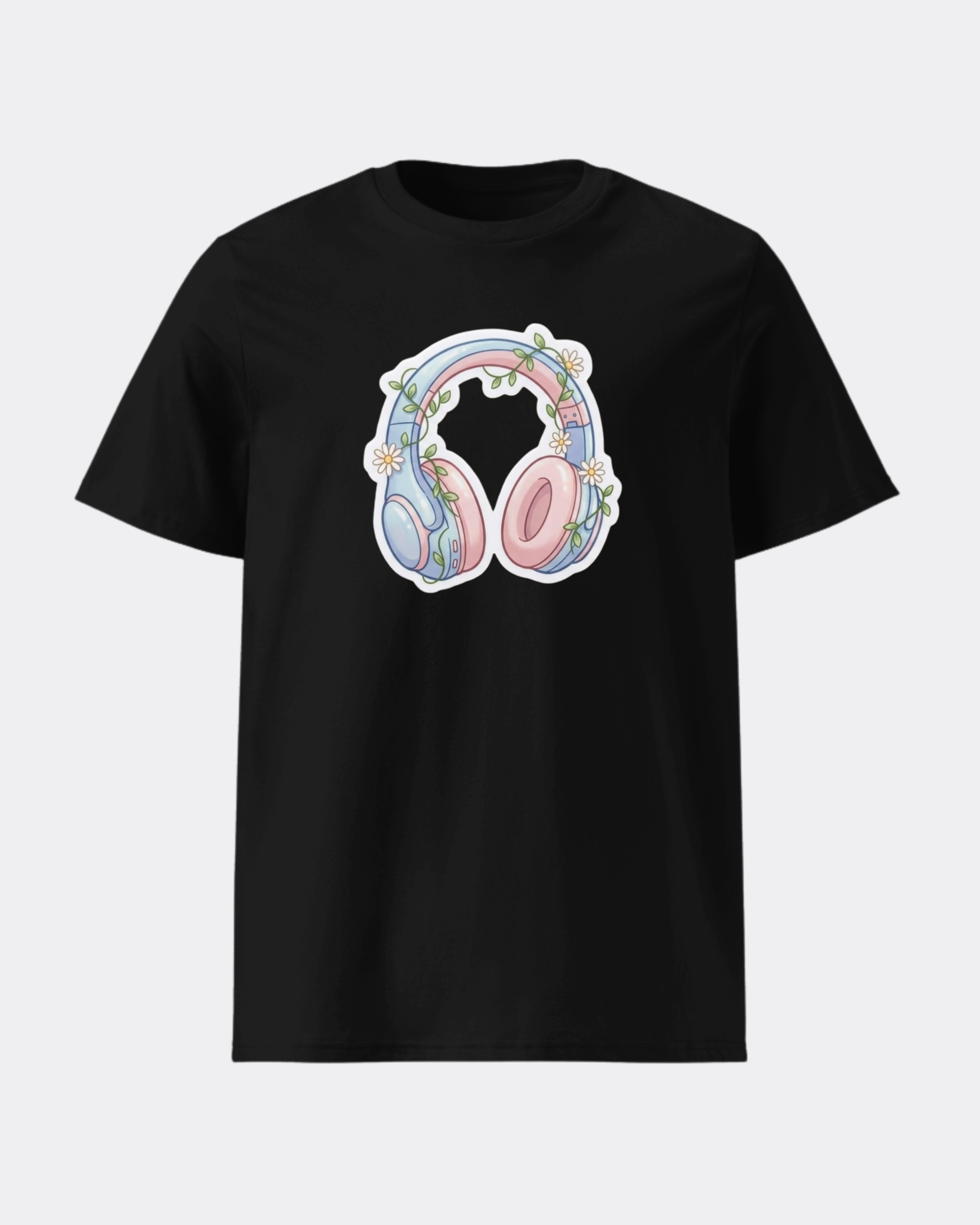 Floral Headphones Graphic T-Shirt